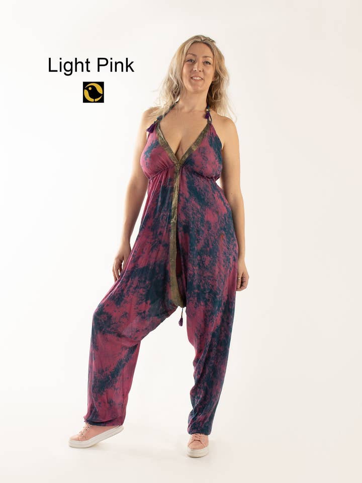 Tweedy – wholesale Overaller - Dam – Återvunnen Silk Jumpsuit: Rosa
