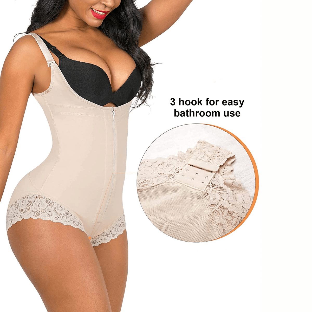 ShaperX Shapewear - Wholesale Shapewear - Women's - SHAPERX Colombian Firm Tummy Control Faja with Zip & Hooks8