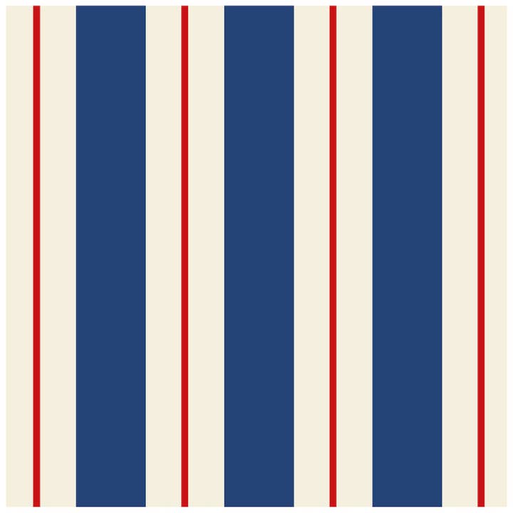 Serviette de cocktail à rayures auvent bleu marine et rouge - Paquet de 20 pour la vente par Hester & Cook - Stationery