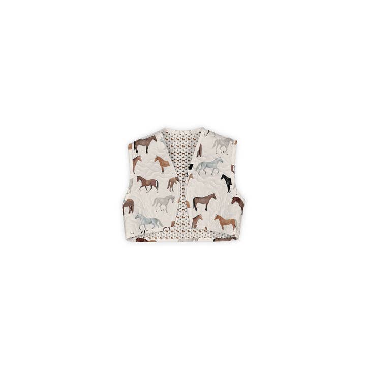 Meadow Herd Linen Quilted Tara Vest for wholesale by Ida Mae Home