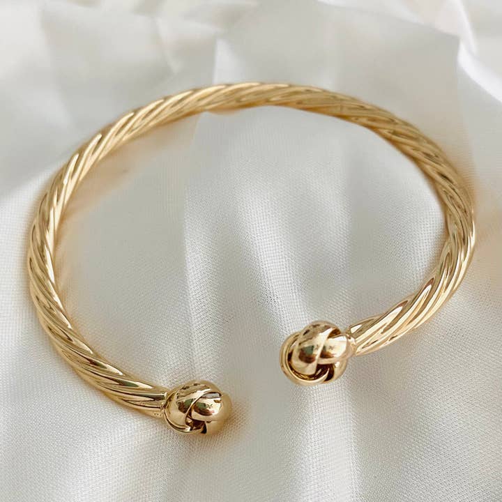 Housegoldjewelry – Engroshandel Manchetarmbånd – Guld knude armbånd, knude armbånd, åben Cuff armbånd,