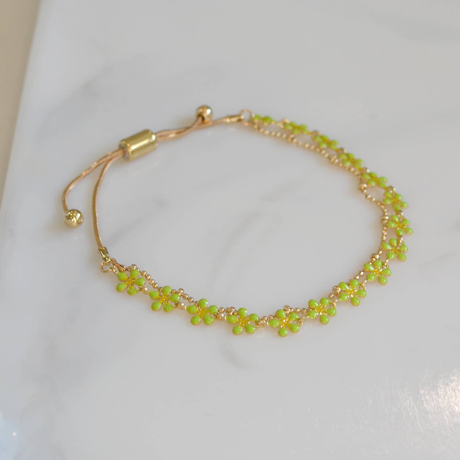 StarryNYC - Wholesale Schakelarmband - Verstelbare kettingarmbanden met gekleurde epoxyemaille bloemen18