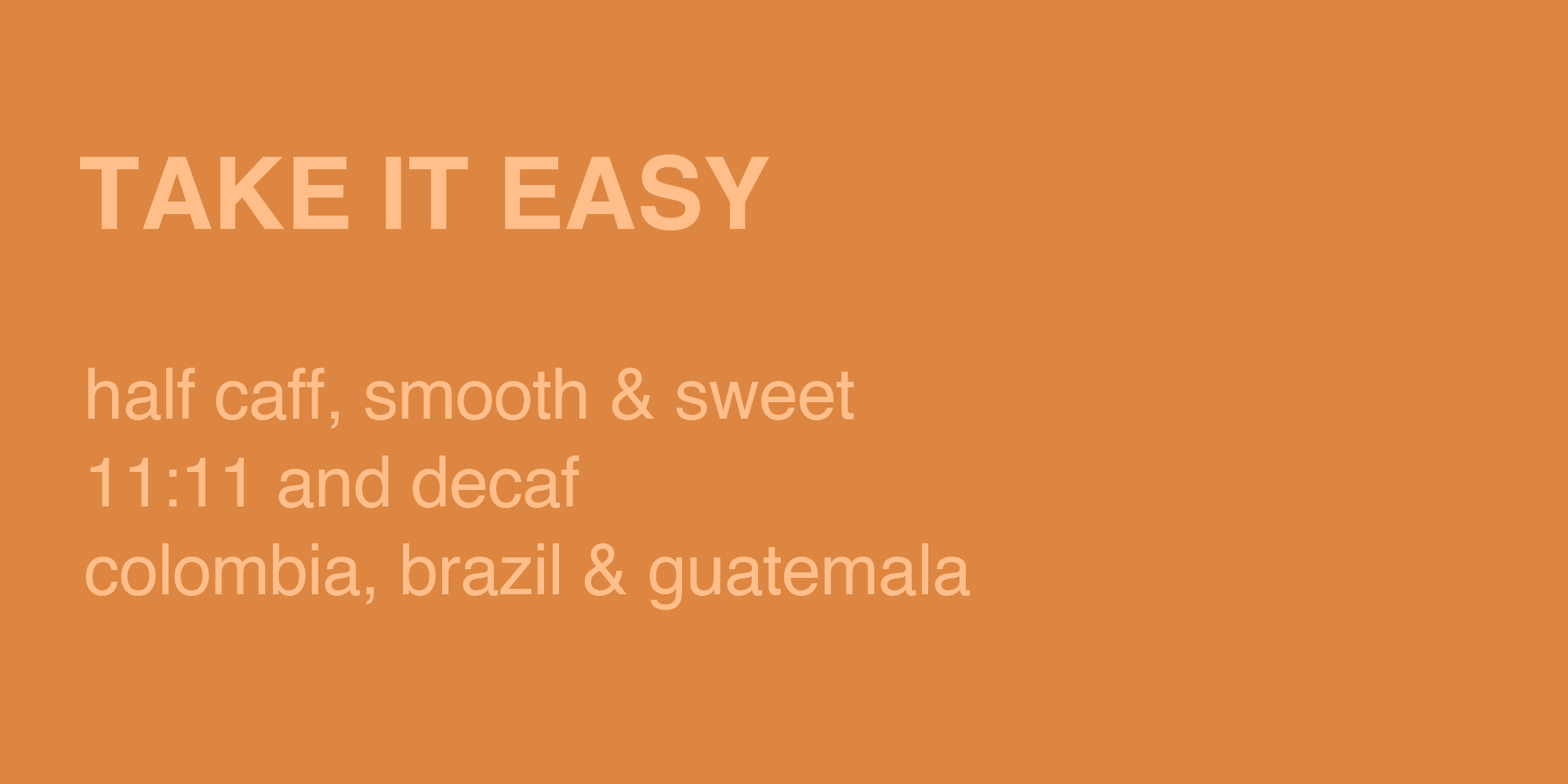 Lima Coffee Roasters - Wholesale Ground Coffee - Take It Easy Blend (Half Caff) coffee1