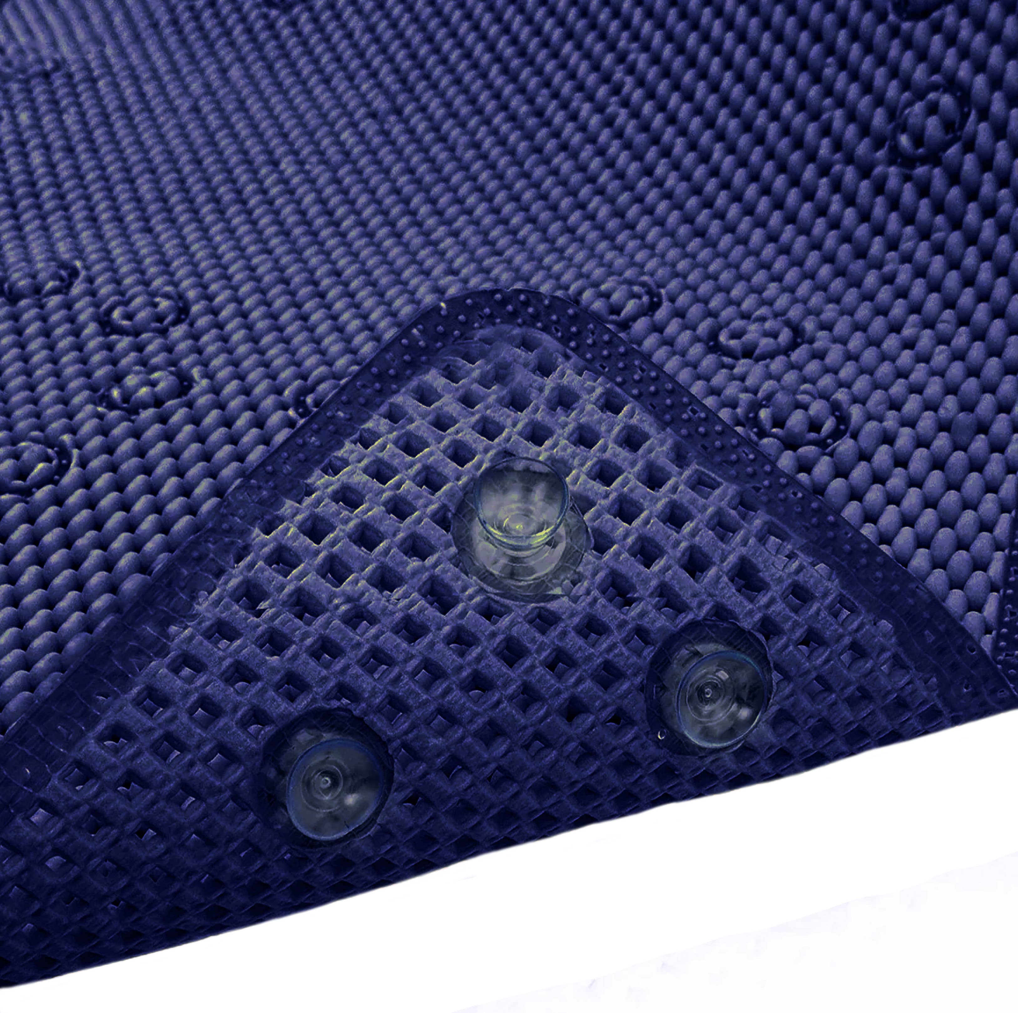 home mart goods - Vente Tapis de bain - Tapis de douche en mousse antidérapant bleu marine avec ventouses6