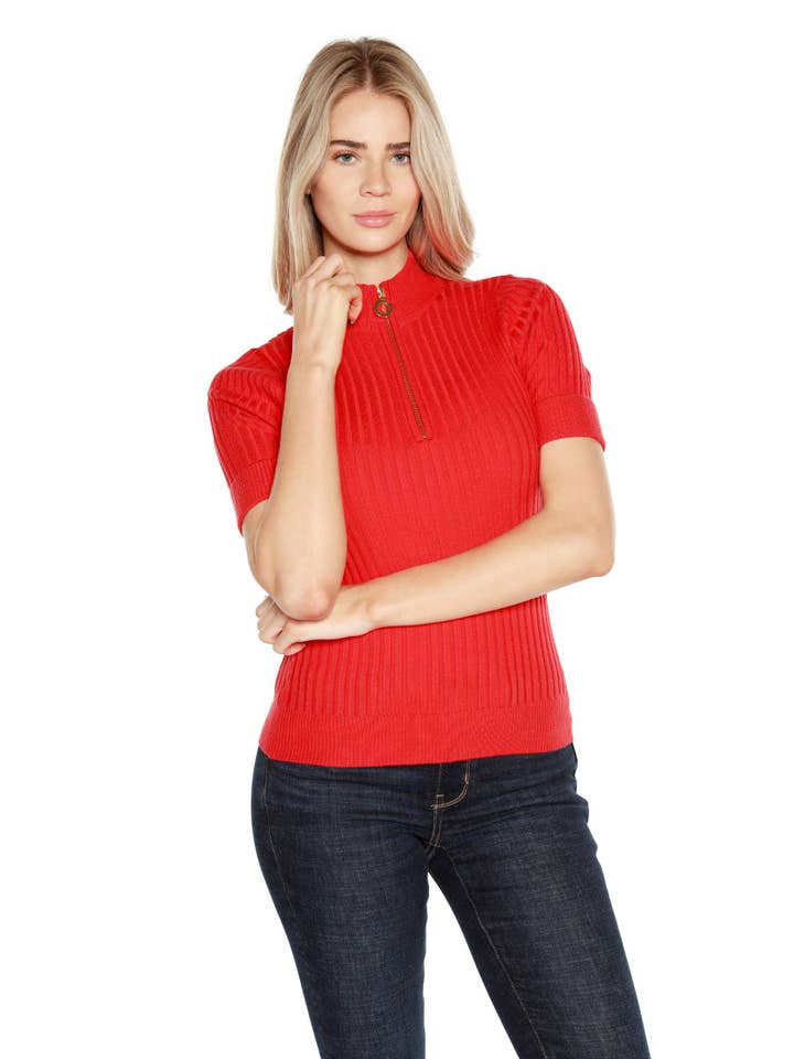 Belldini - Wholesale Knit Top - Women's - Women's Zipper Polo with Mock Collar9