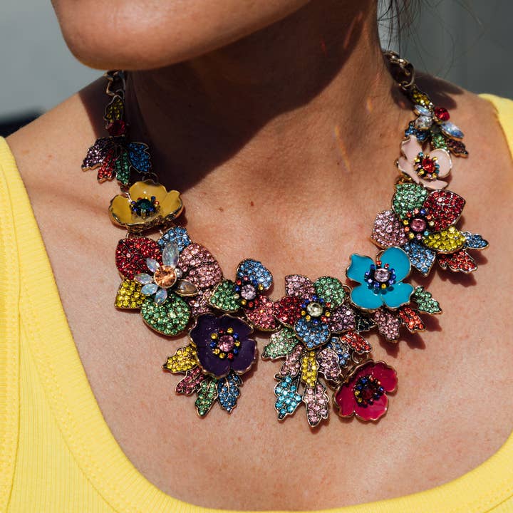 Eye Candy Los Angeles - Wholesale Bib Necklace - Amata Statement Necklace - Floral