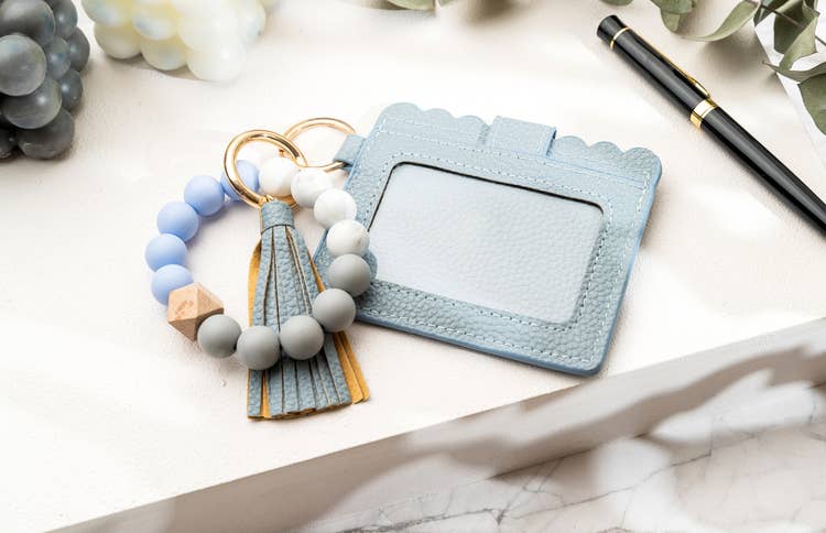 American Leather Goods - Wholesale Wallet - Women's - Leather Keychain Wallet With Wristlet Bangle Bracelet22