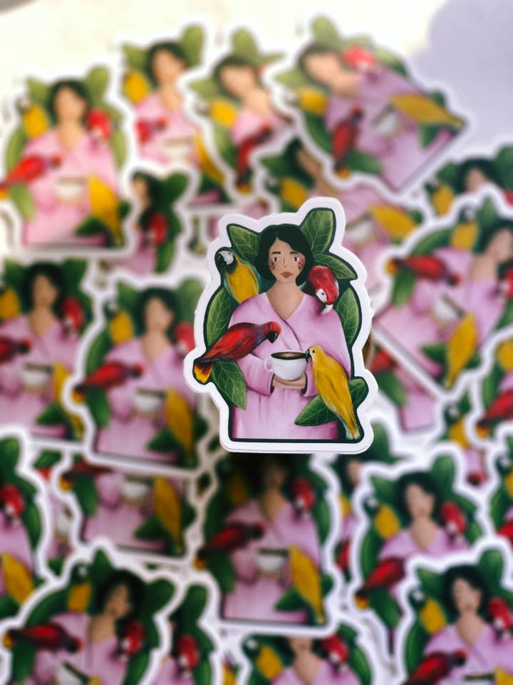 Tropical Coffee - vinyl sticker voor wholesale door Monellisa