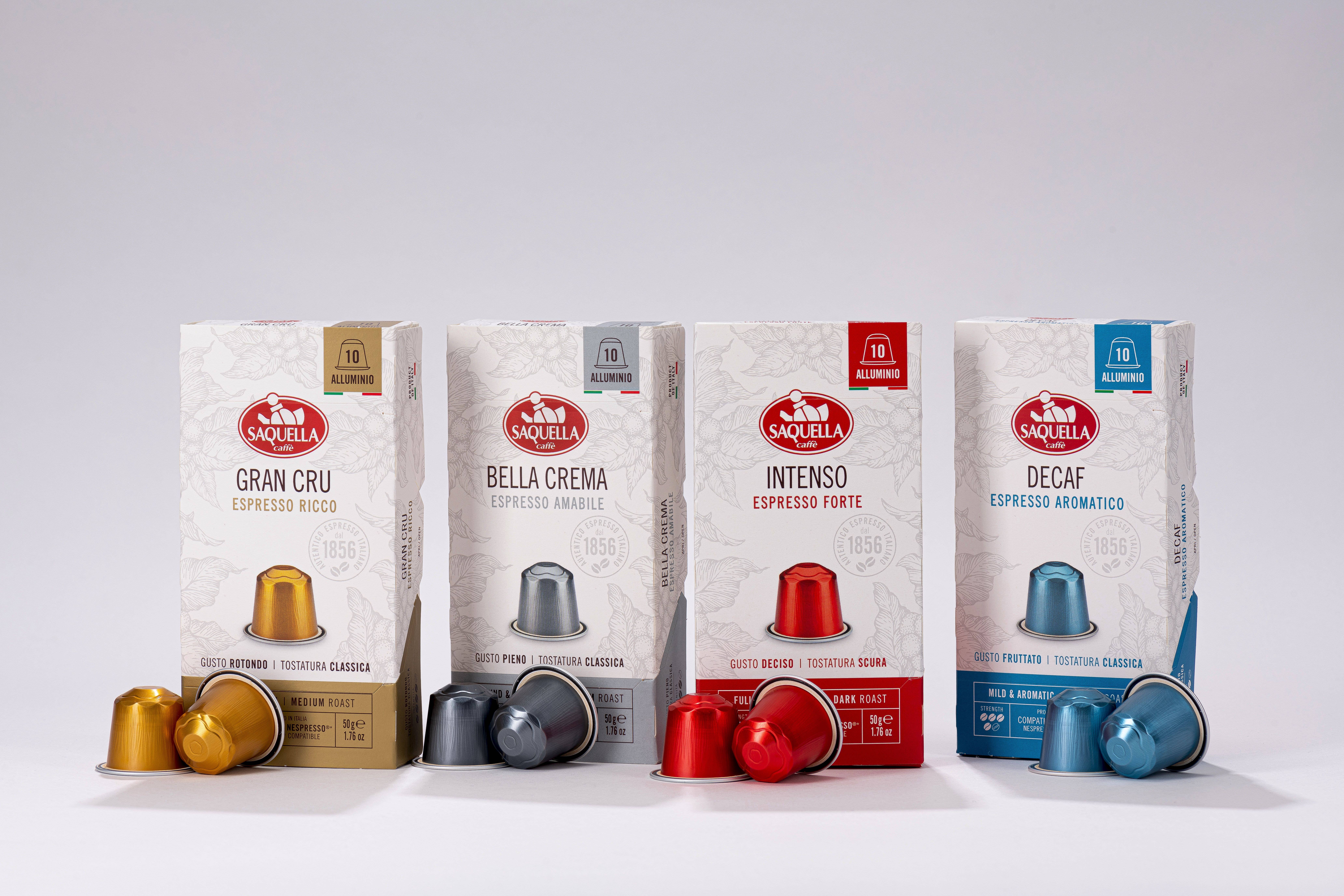 Saquella 1856 SRL – Großhandel Kaffeebohnen – Grand Cru Kapseln, 10 Stück Aluminium, kompatibel mit Nespresso® Maschinen7