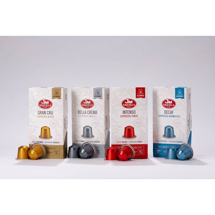 Saquella 1856 SRL - Wholesale Coffee Beans - Intenso Capsules Box 10 Pcs Aluminum C.Nespr9