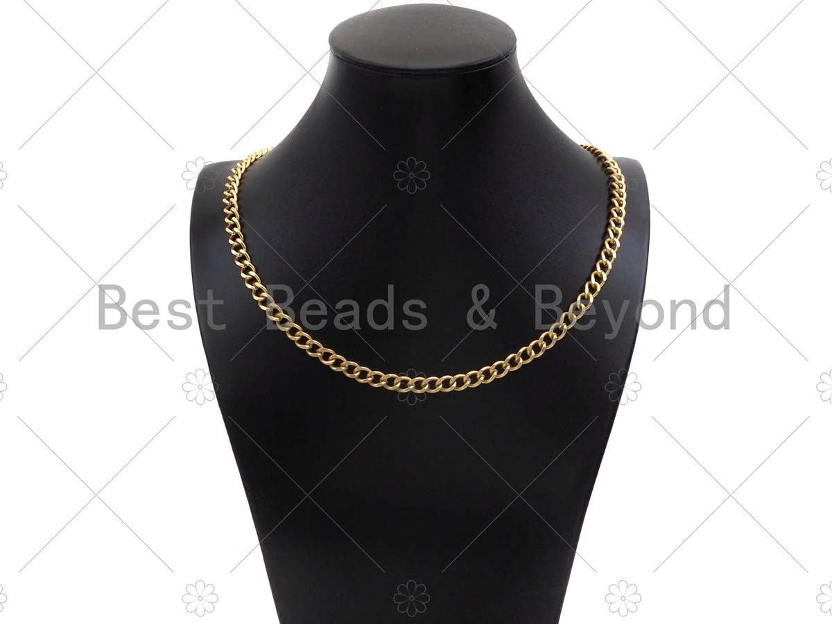 BestBeads&Beyond – wholesale Craft supplies – Matte Gold Black 6x8mm Cuban Curb Chain by Yard, Cuban Chain, Matte Finish Chain, Wholesale bulk Chain, sku#M4032