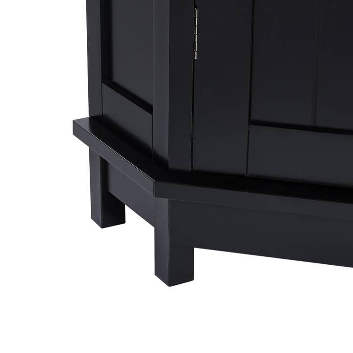 Orange County Decor - Wholesale Cabinet - Black Bathroom Cabinet Triangle Corner Storage Cabinet With Adjustable Shelf Modern Style Mdf Board Black Mdf25