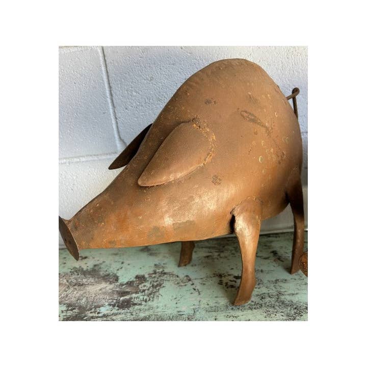 Paloma Black (Casa Natura Design, S.L.) - Wholesale Decorative Figurine - Set Of 3 Recycled Metal Decorative Pig Statues2