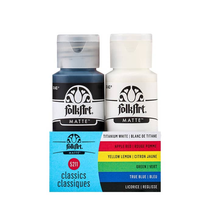 Plaid Crafts - Wholesale Paint Set - FolkArt ® Acrylic Value Paint Set - Classics, 6 Colors1