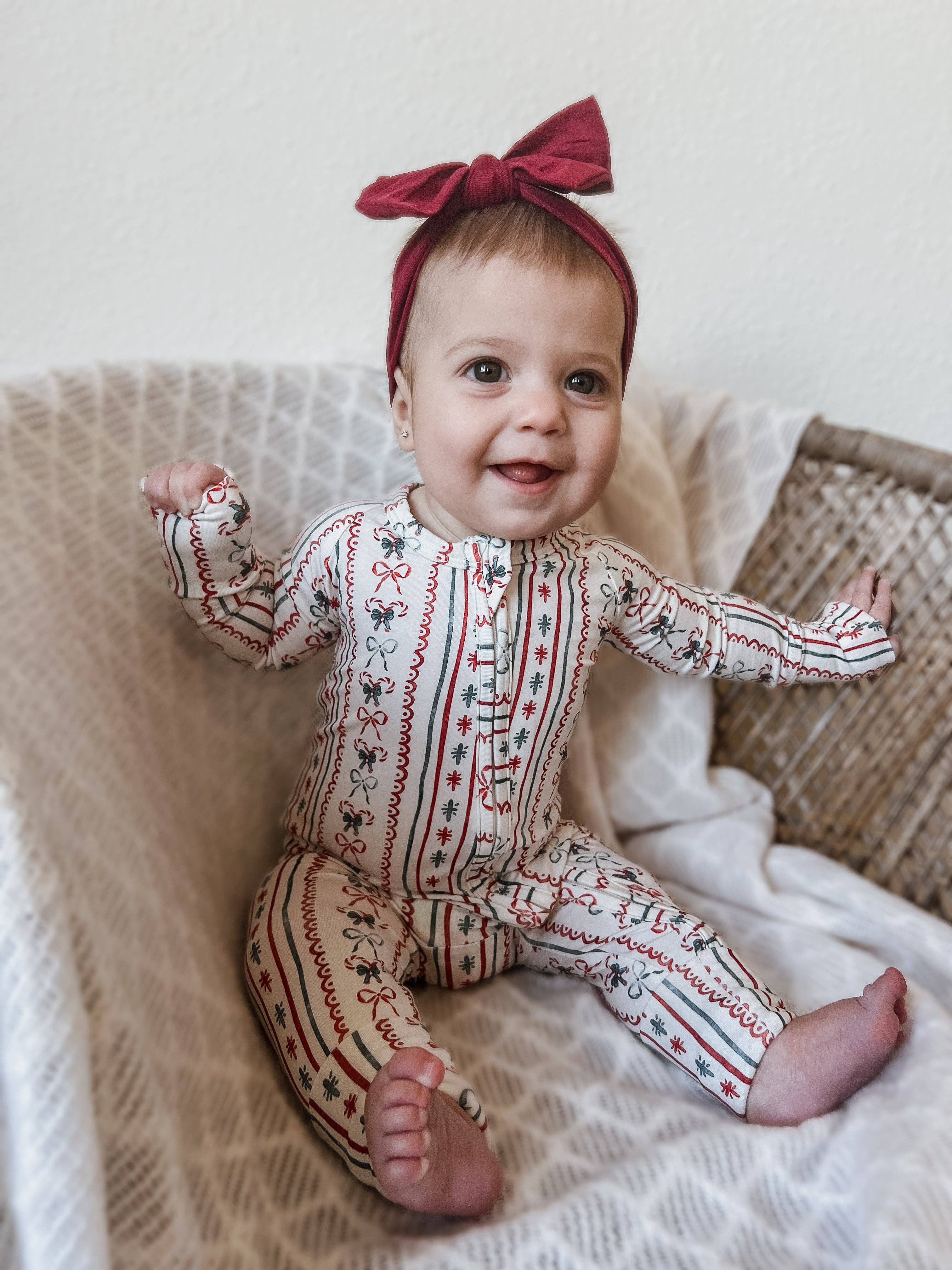 Little Joy Co. - Wholesale Sleepsuit - Baby - Candy Cane Lane Bamboo Christmas Pajamas - Zippy12