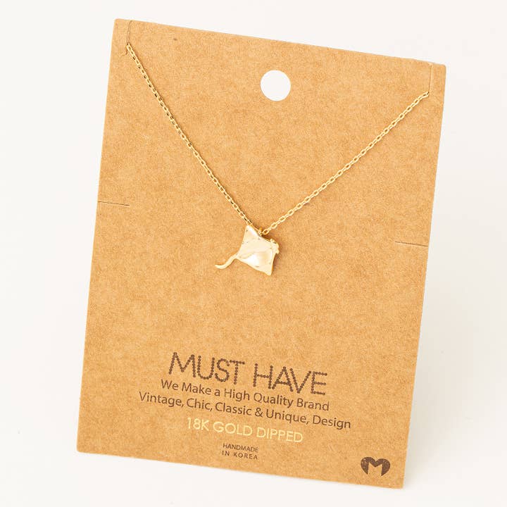 Mini Sting Ray Pendant Necklace for wholesale by Fame Accessories