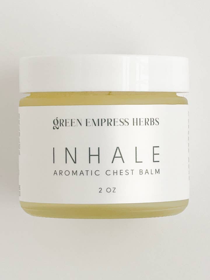 I N H A L E Aromatic Chest Balm 2 oz for wholesale by Green Empress Herbs