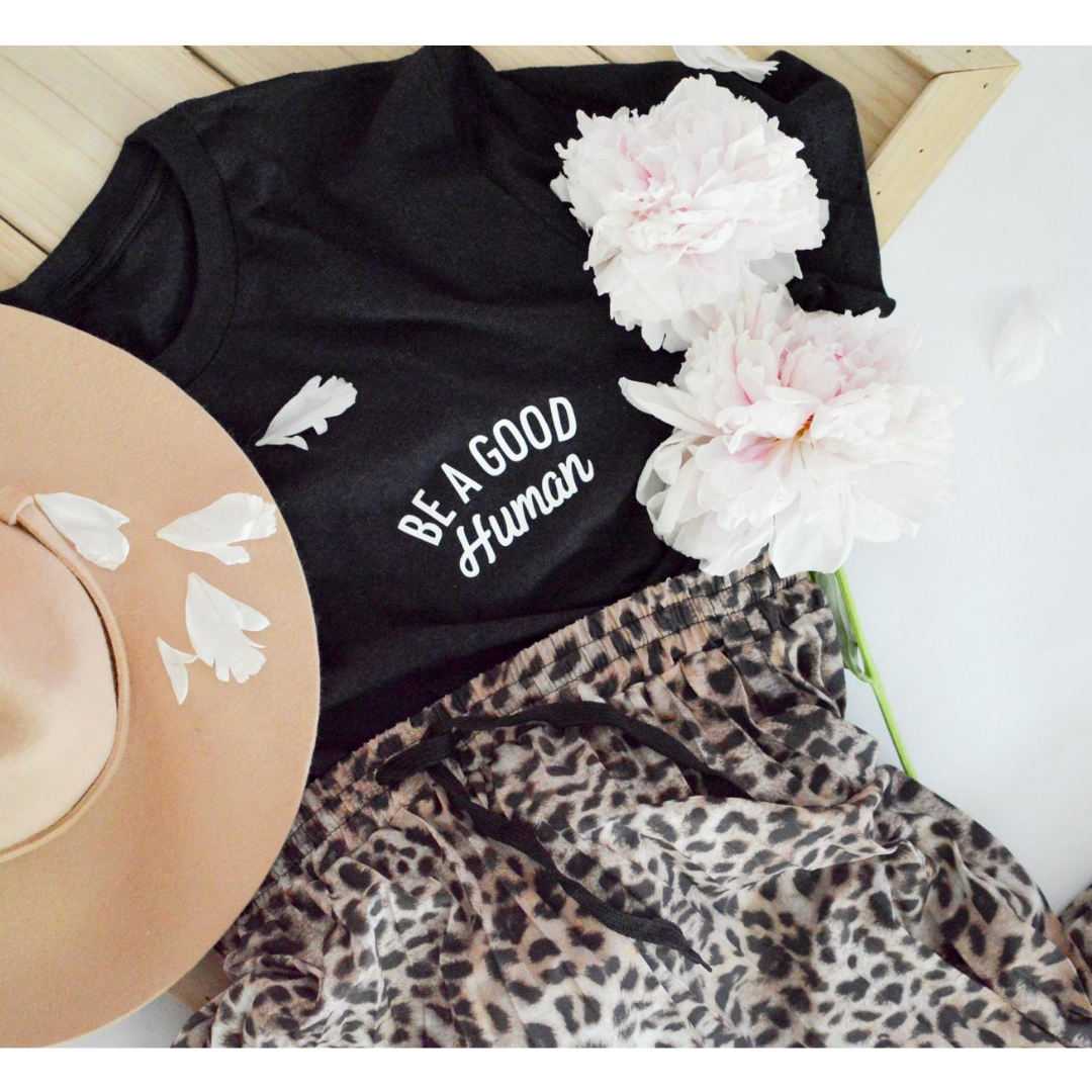 Take it 'N' Leave it - Wholesale Screen Printed T-Shirt - Women's - Be a Good Human - Chest Print Tee0