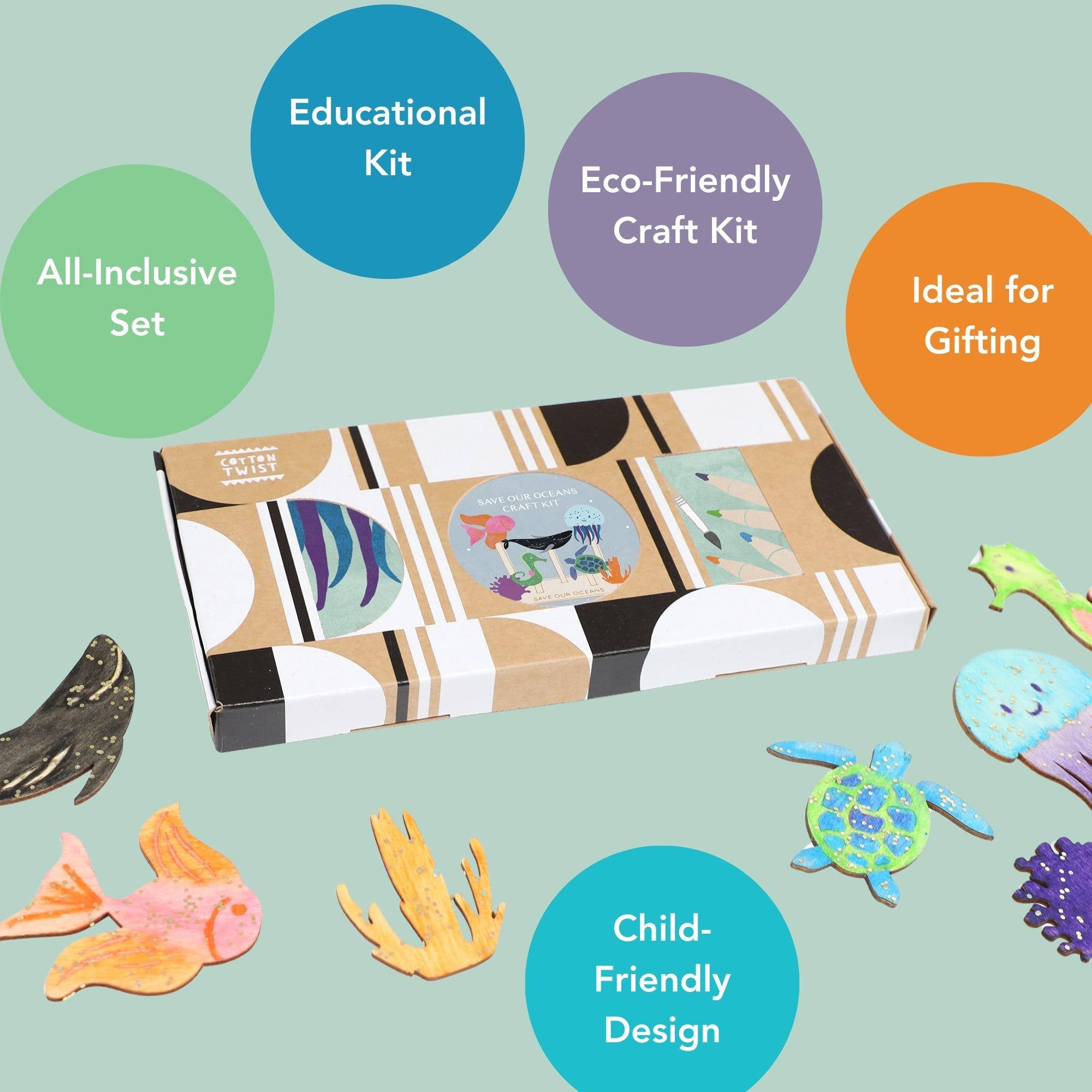 Cotton Twist (USA DUTIES PAID) - Wholesale DIY Craft Kit - Kids - Save Our Oceans Craft Kit7