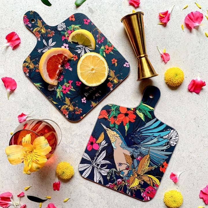 Bean and Bemble – wholesale Cheese board – Cheese Board Double Sided Melamine Mini British Garden Birds1