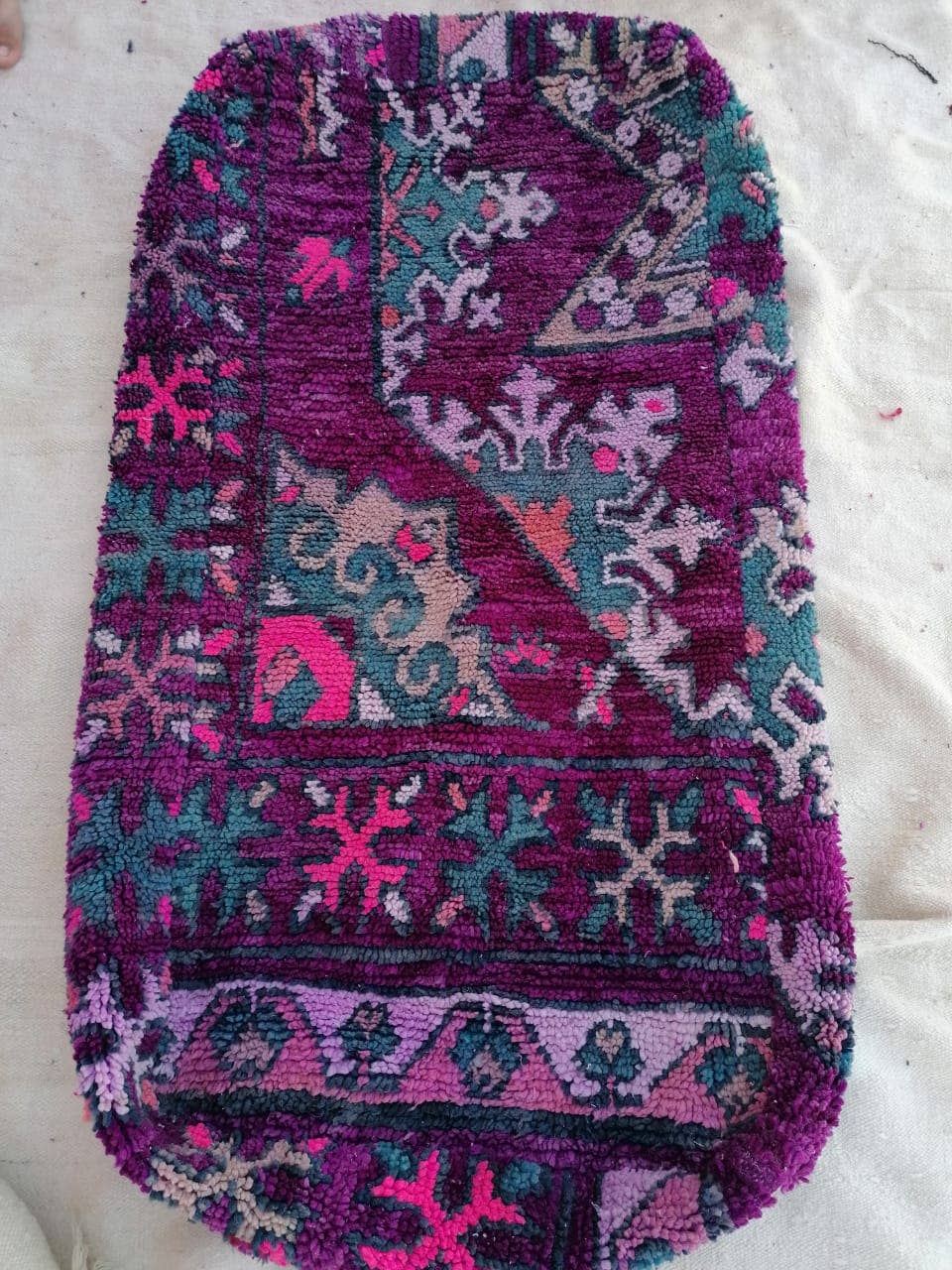 marrakeshop - Vente Pouf - Grande housse de coussin de sol pouf vintage marocain Boujad3