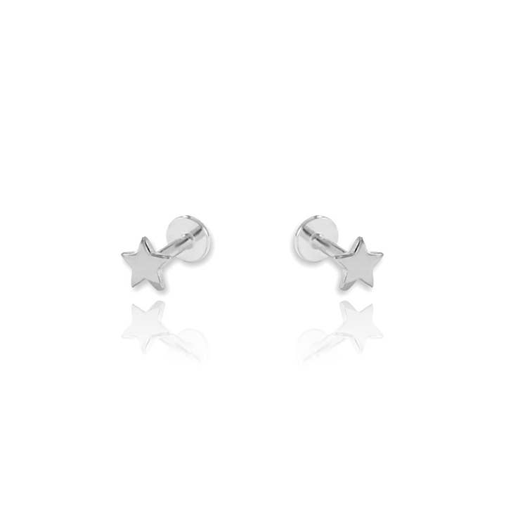 KIKICHIC - Wholesale Stud/Post Earrings - Star Screw Flat Back Cartilage Earrings