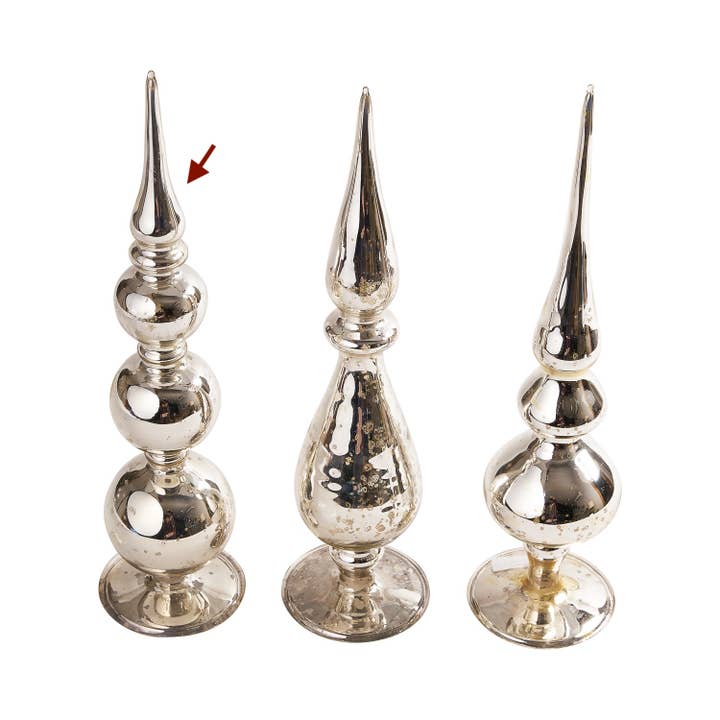 Rosha Living Inc - Wholesale Christmas Decoration - Tinsel Finial Silver C