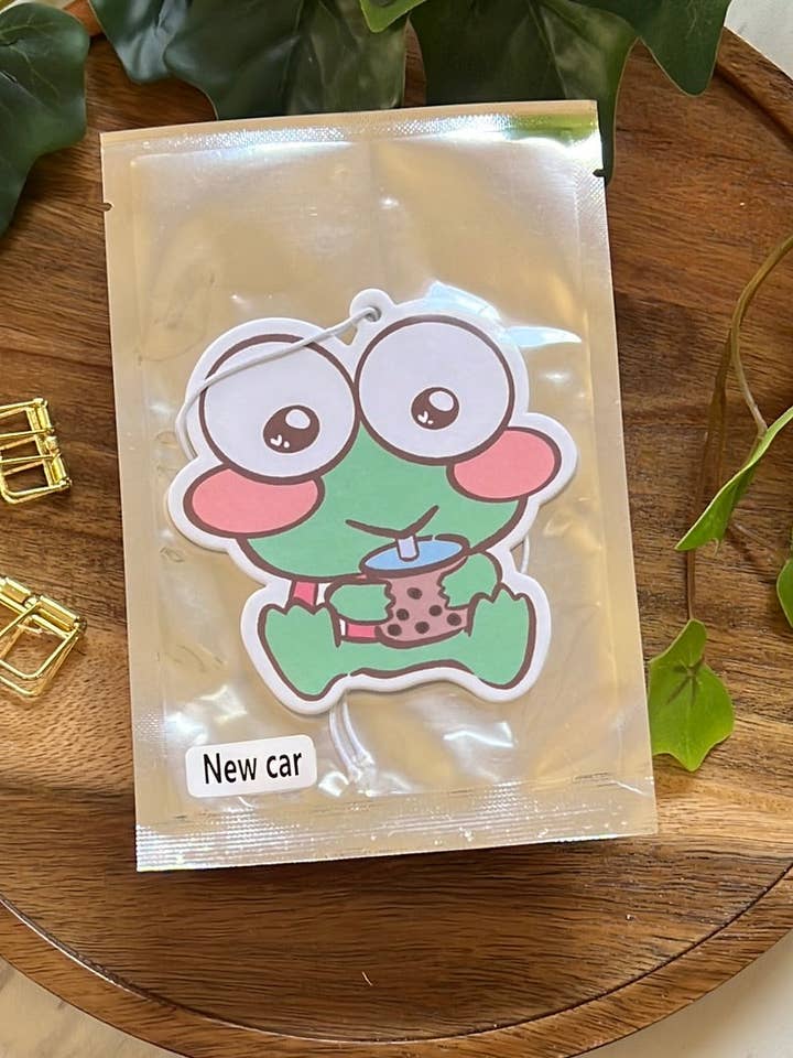 Ambientador de Carro com Aroma a Novo Carro Kero Kero Boba Buddy por atacado de Peony Lee Art
