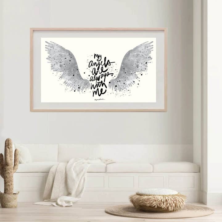 Angels are with me, with wings - Art Print for wholesale by Sacred Space Sisters