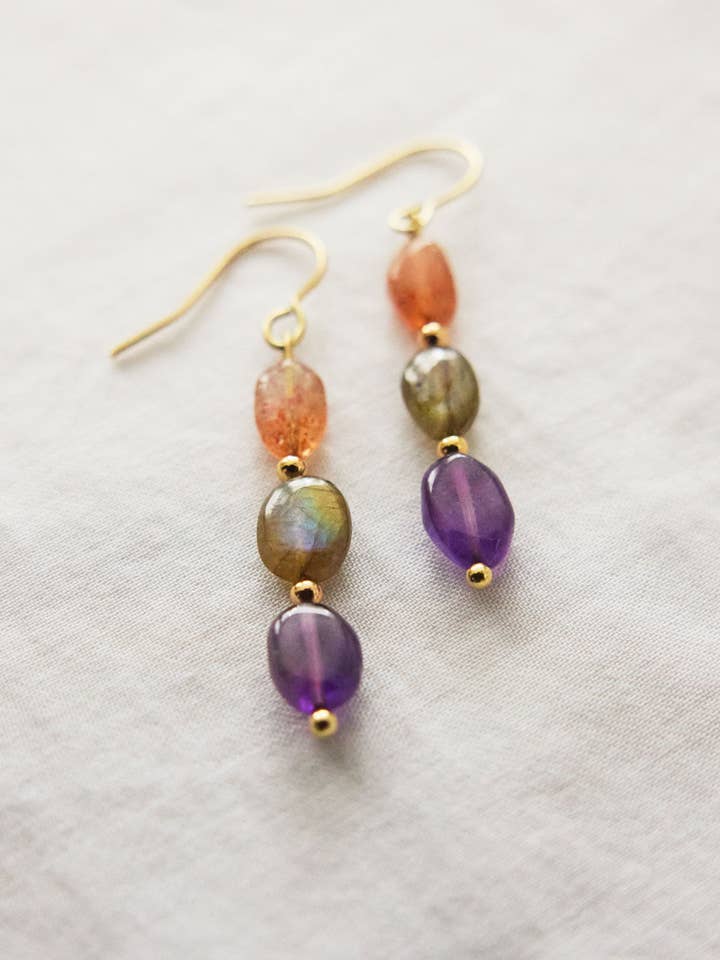 Arenaria, Labradorit och Ametist | örhängen för wholesale av inua