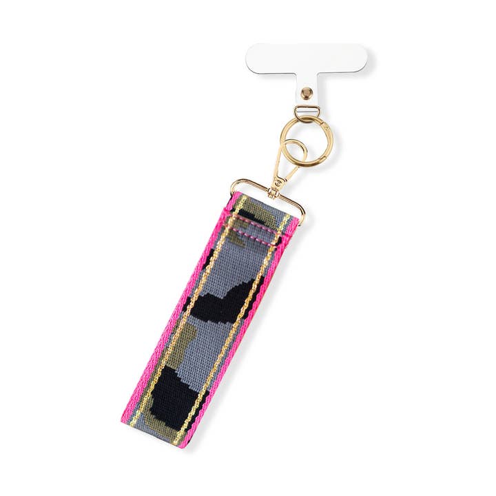 Viv&Lou - Wholesale Phonecase Strap - Camo Hot Pink on the Go Phone Wristlet