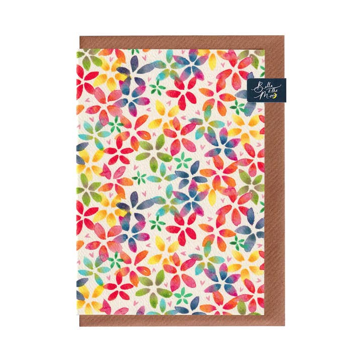 Bella & The Moon – wholesale Everyday greeting card – Rainbow Blossom - Patterned Greetings Card3
