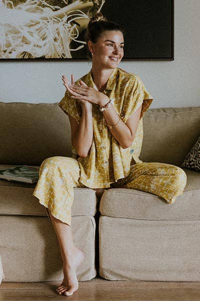 Wings Hawaii - Wholesale Pants - Women's - Pau Hana Pants - Quilted Ulu - Marigold1