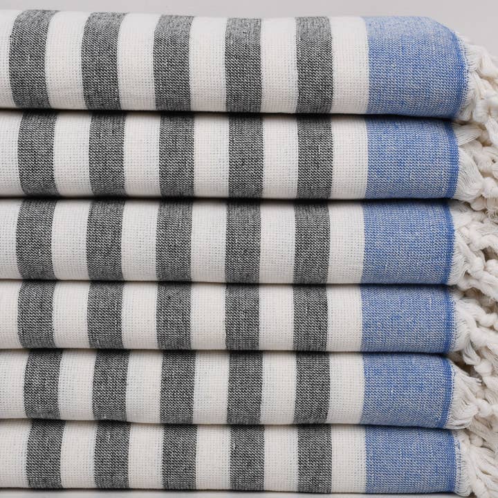 Organic Turkish Towels - Wholesale Beach towel - Personalized Beach Towel, Sax Blue Towel for Gifting2
