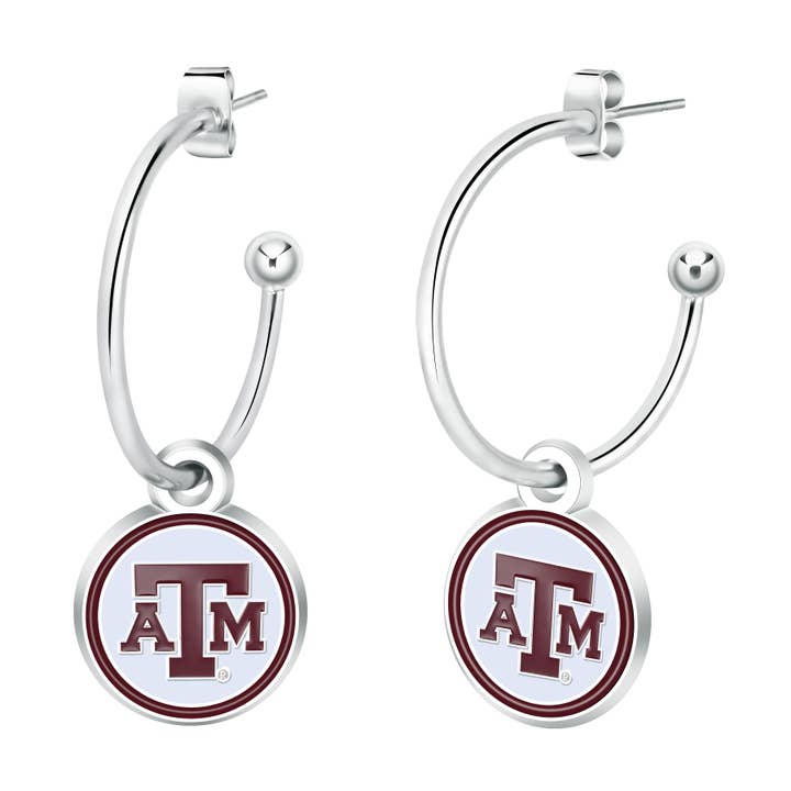 Pendientes de medio Aros de los Aggies de Texas A&M de la NCAA para venta al por mayor de Simran International
