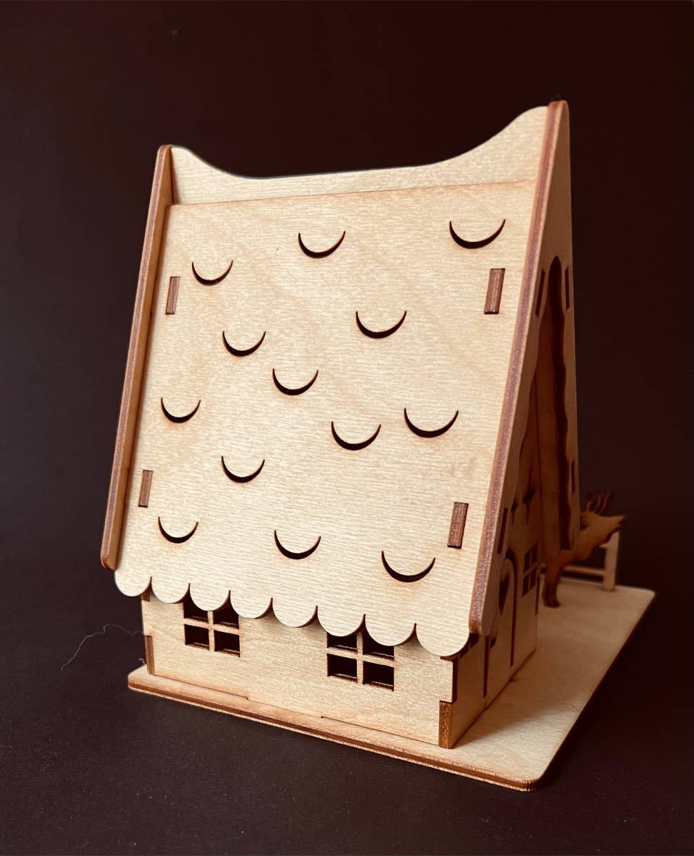 Squirrel Tacos Papercuts - Wholesale DIY Craft Kit - DIY Kit A Frame Chalet Christmas Holiday Decor candle holder13