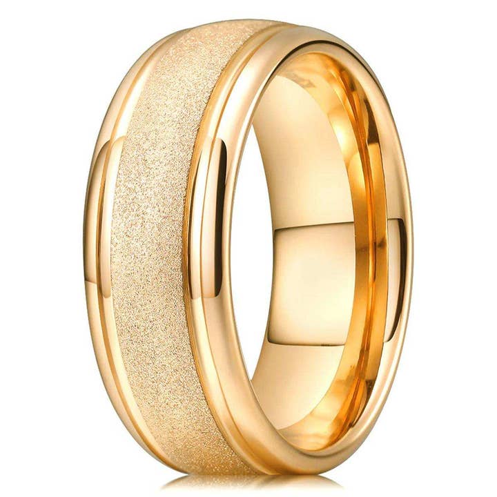 Anel Central com jateamento dourado por atacado de Nikoghos Jewelry