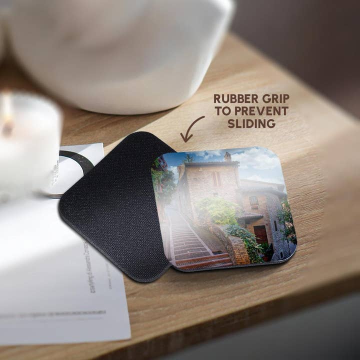 3dRose - Wholesale Coasters - 3dRose, Italy, Umbria. Homes along the streets of Assisi., Coaster10