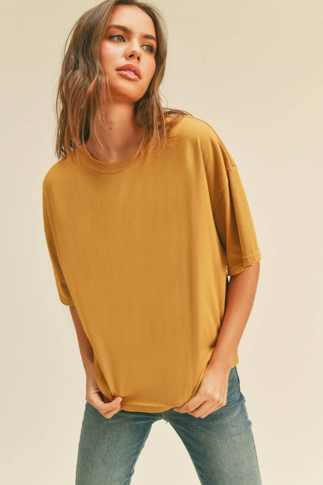 Honestee – wholesale T-shirt (graphic) – women's – Blank Long Cropped Short Sleeve T-Shirt11