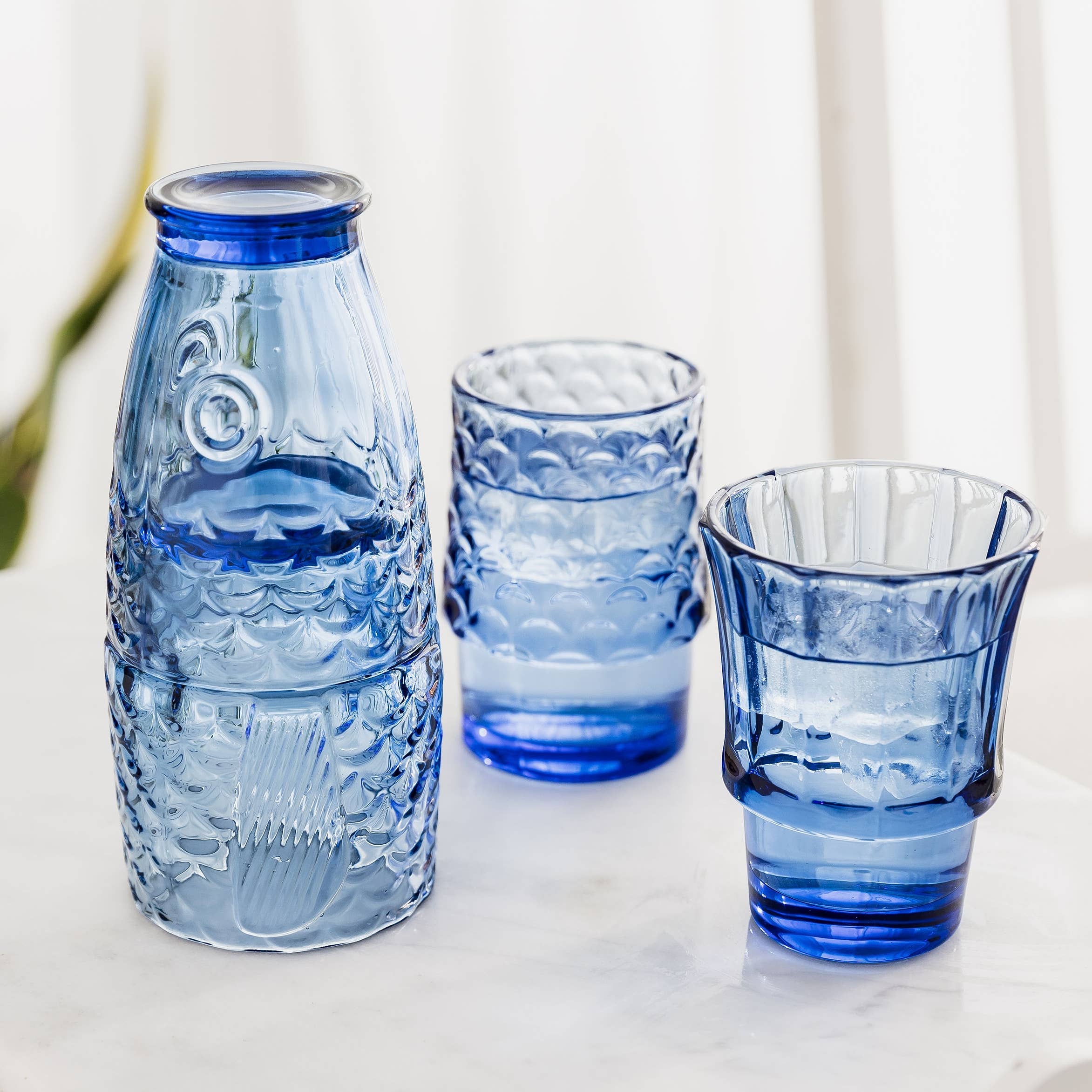 UBERSTAR - Vente Verre/tasse - Verres empilables à poisson - Lot de 4 - Bleu1
