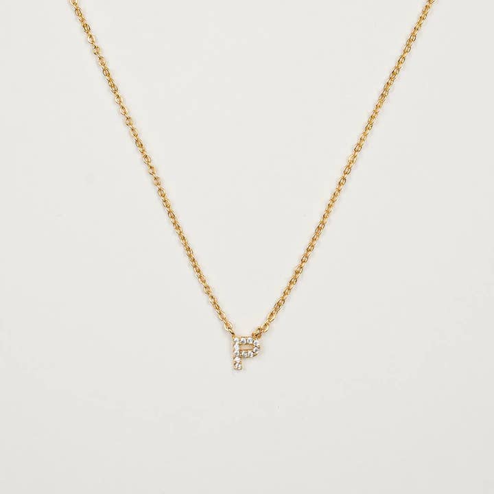 Brenda Grands Jewelry - Wholesale Jewelry Set - 18K Gold Dainty Shiny Initial Necklace - Set of 1630