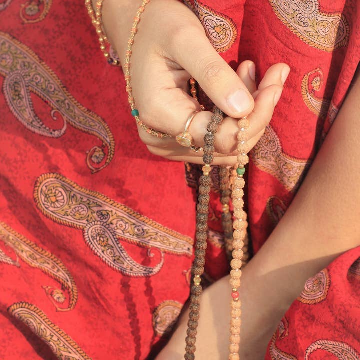 The sattva collection - Wholesale Prayer Beads Necklace - 9 Planet Navratna Rudraksha Mala1