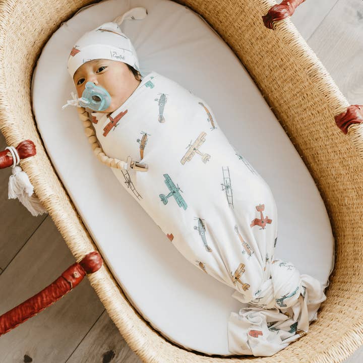 Knit Swaddle Blanket - Ace for wholesale by Copper Pearl