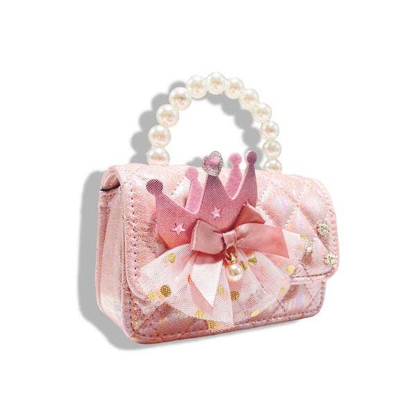 Doe a Dear - Wholesale Purse/Bag Accessory - Kids - B1343 Crown Applique Shiny Quilted Purse (2 Colors)