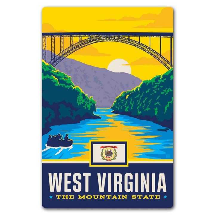 West Virginia State Pride Magnetic Postcard for wholesale by Tourist Courts