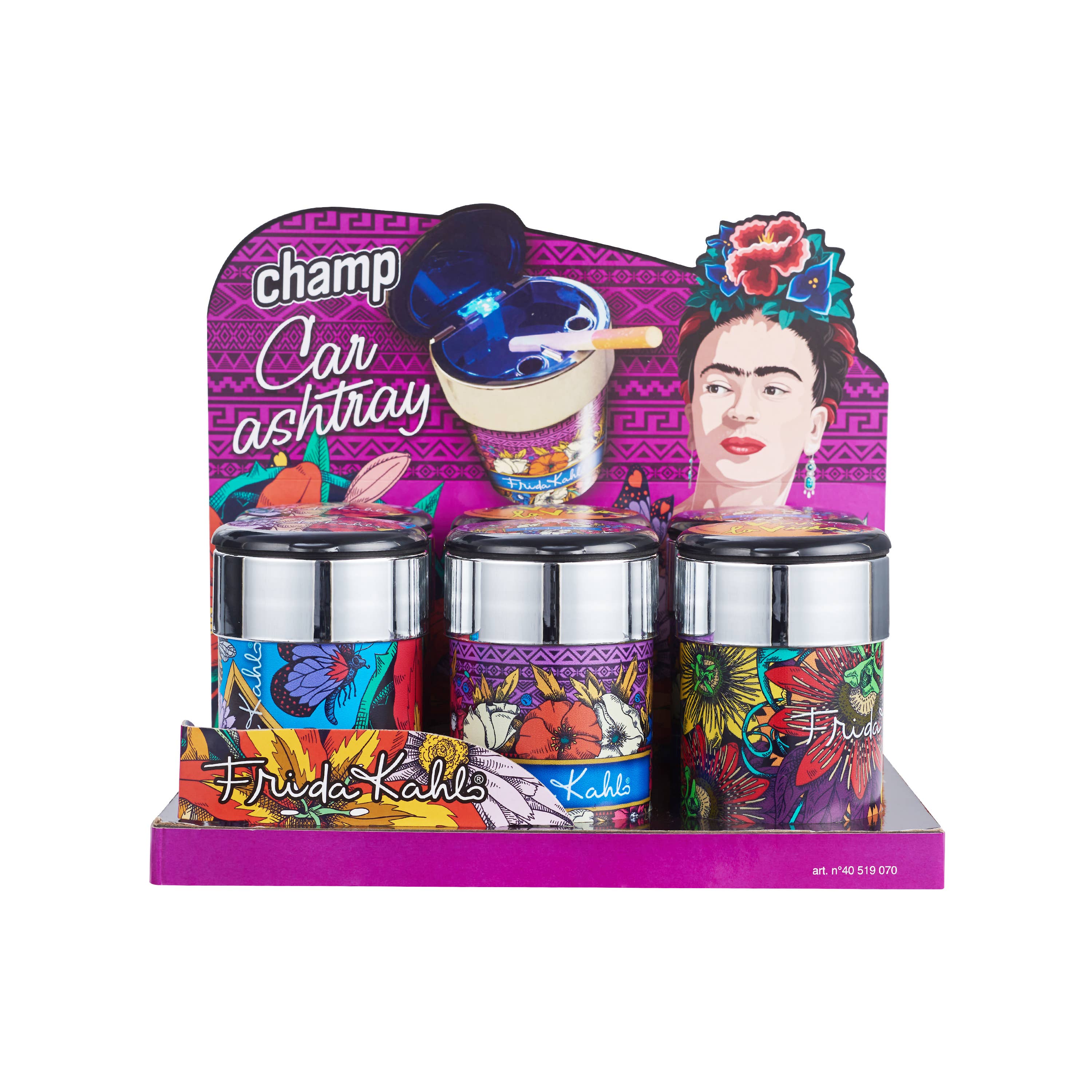 Champ by Polyflame – Cinzeiro por atacado – Cinzeiro de carro Frida Kahlo com tampa e luz8