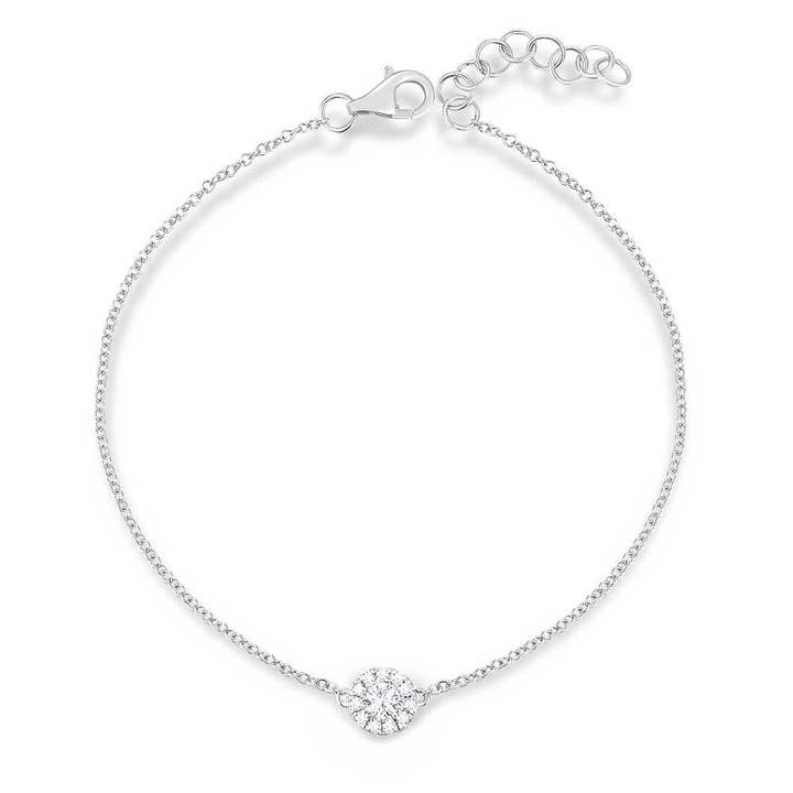Pavé II 18K white gold diamond bracelet for wholesale by Leaf Jewelry