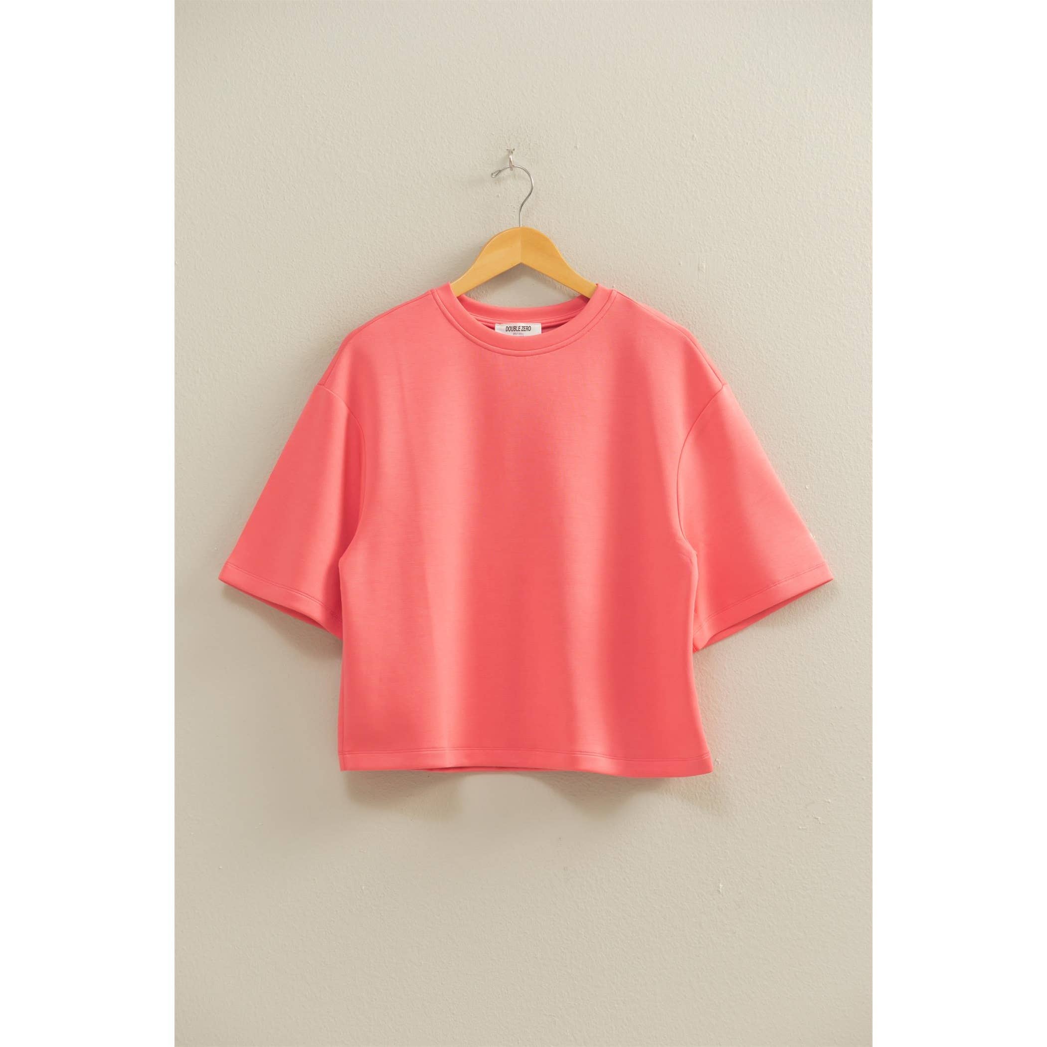 HYFVE - Wholesale Shirt - Women's - Double Knit Drop Shoulder Everyday Basic Top0