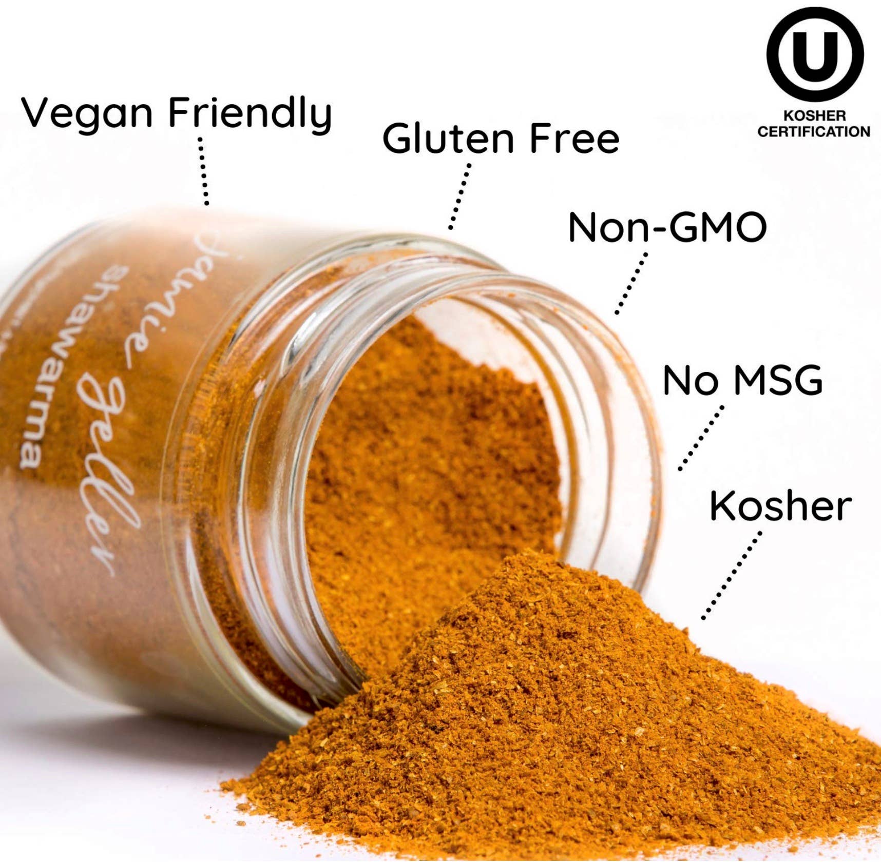 Jamie Geller - Vente Mélanges d'épices séchées - Assaisonnement aux épices Shawarma (pot en verre de 4,2 oz, 120 g)1