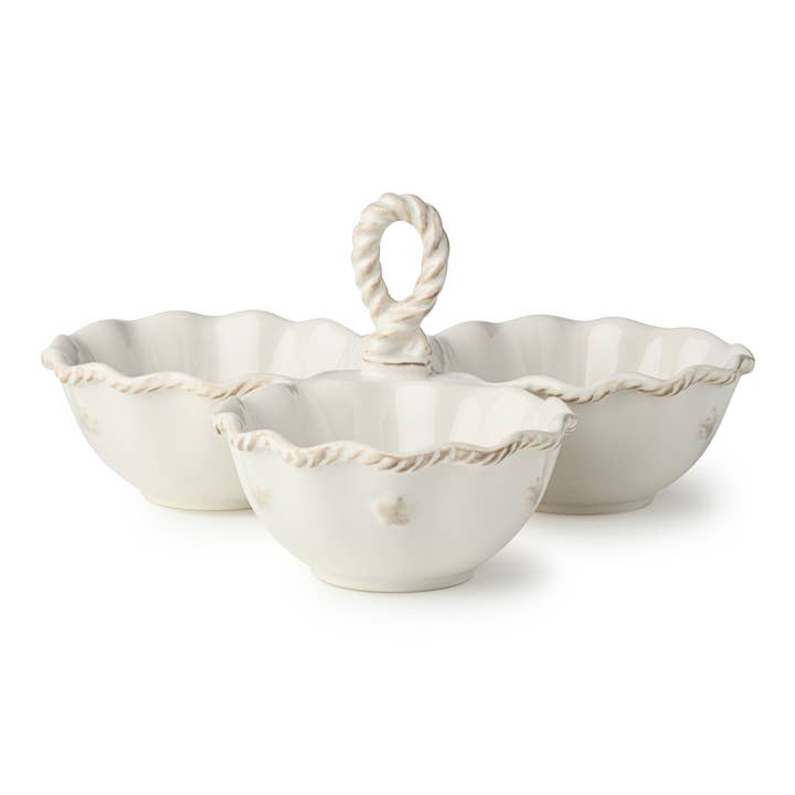 Certified International - Wholesale Serving Tray - Heritage Condiment Server – 3-Section with Artisan Handle1